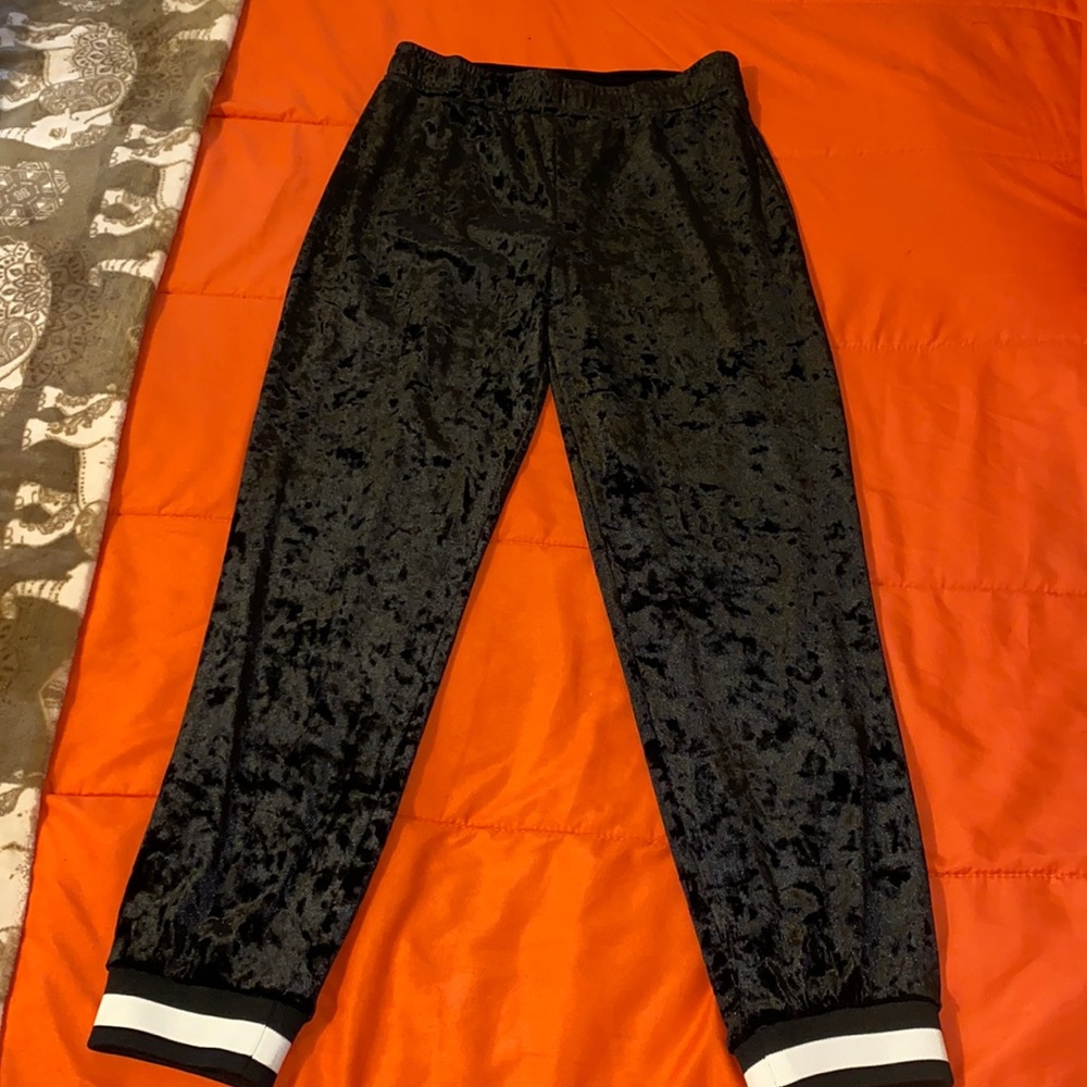 Black & White Velour joggers